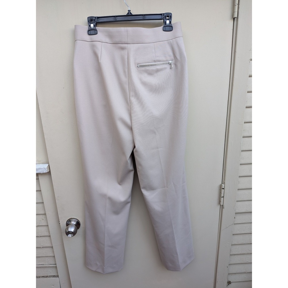 REISS Miller High Rise Straight Leg Pintuck Trousers Beige Size 6 - Picture 5 of 7